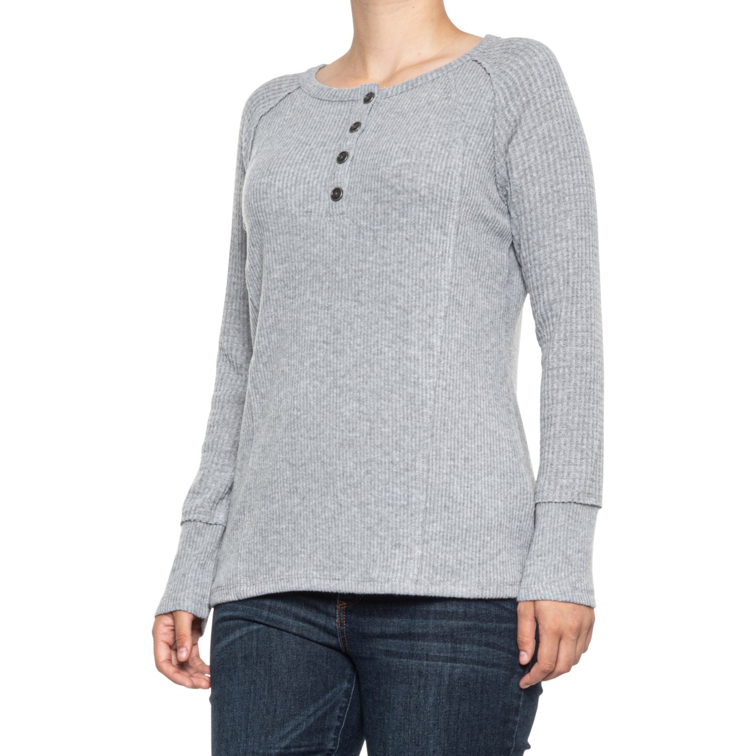 Telluride Mixed Waffle-Knit Henley Shirt (For Women) - Save 41%