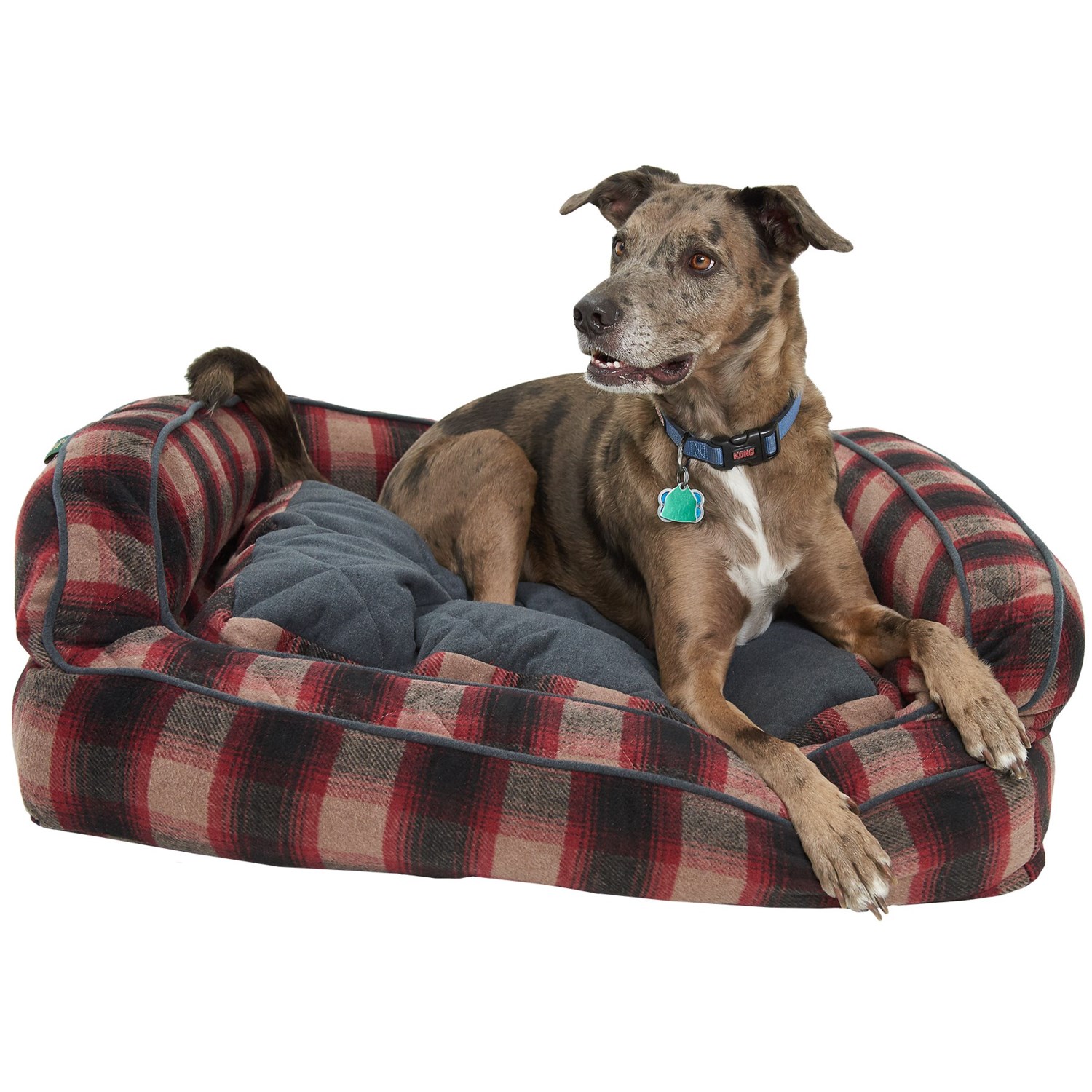 Telluride Plaid Bolster Dog Bed - Extra Large, 36x27” - Save 15%