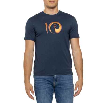tentree Artist Series Logo T-Shirt - Short Sleeve in Dress Blue/Sequoia
