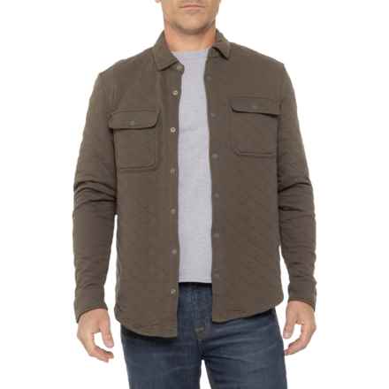 tentree Quilted Colville Shacket - Organic Cotton in Black Olive Green