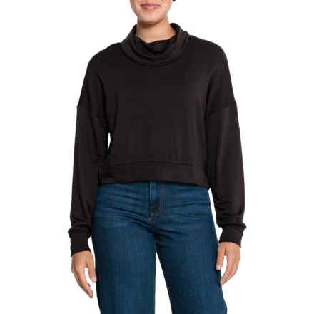 tentree Soft Cowl Neck T-Shirt - Long Sleeve in Meteorite Black