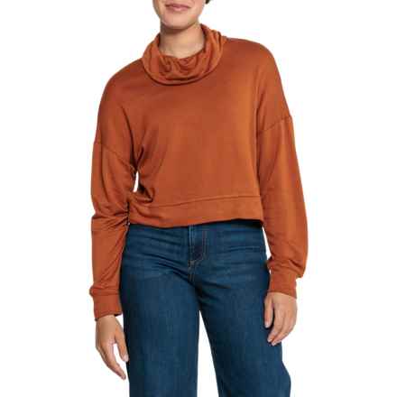 tentree Soft Cowl Neck T-Shirt - Long Sleeve in Toffee