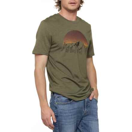 tentree Vintage Sunset T-Shirt - Short Sleeve in Olive Night Green Heather/Terra