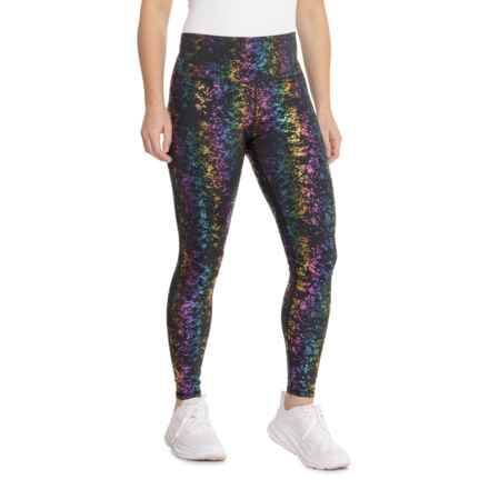 TEREZ Rainbow Foil Haze Uplift Leggings in Multi