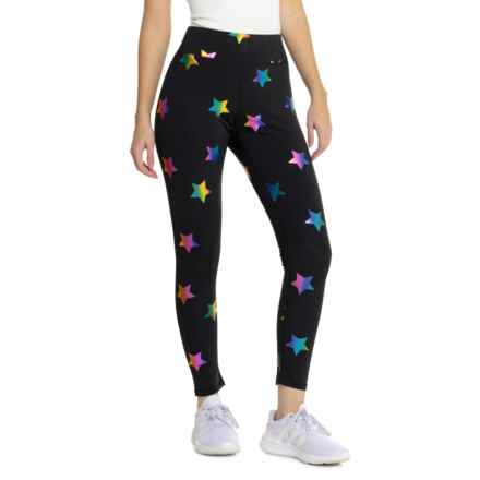 TEREZ Rainbow Star Foil Uplift Leggings in Multi