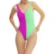 TEREZ Ruched One-Piece Swimsuit in Multi