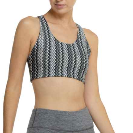 TEREZ Zig Zag Duo-Knit Sports Bra - Low Impact, Racerback in Multi