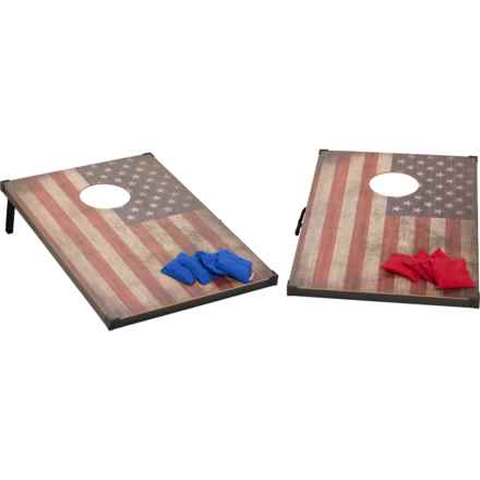 Terraen American Flag Cornhole Game Set - 10-Piece in Red/White/Blue