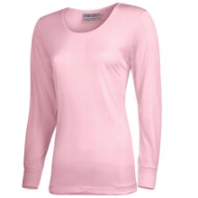 Terramar Sport Silk Long Underwear Top - Lightweight, Long Sleeve (For Women) in Blush Pointelle - 2nds