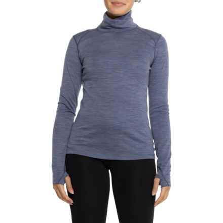 Terramar Woolskins 2.0 Base Layer Turtleneck - UPF 50, Merino Wool, Long Sleeve in Purple Heather