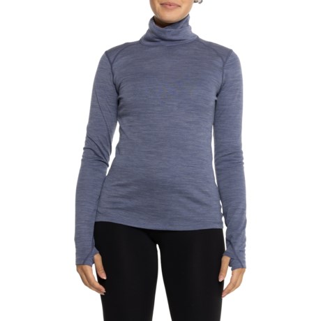 Terramar Woolskins 2.0 Base Layer Turtleneck - UPF 50, Merino Wool, Long Sleeve in Purple Heather