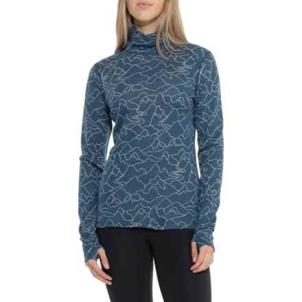 Terramar Woolskins 2.0 Base Layer Turtleneck - UPF 50, Merino Wool, Long Sleeve in Wave Range Jaquard