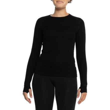 Terramar Woolskins Base Layer Top - UPF 50, Merino Wool, Long Sleeve in Black