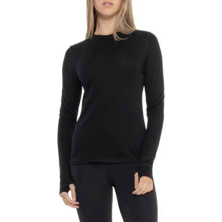 Terramar Woolskins Base Layer Top - UPF 50, Merino Wool, Long Sleeve in Black