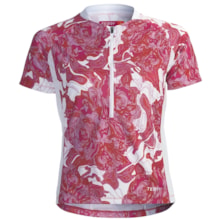 Terry Touring Cycling Jersey - UPF 50+, Short Sleeve (For Women) in Topo Rose - Closeouts