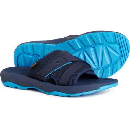 Teva Boys Hurricane Verge Slide Sandals in Mood Indigo/Malibu Blue