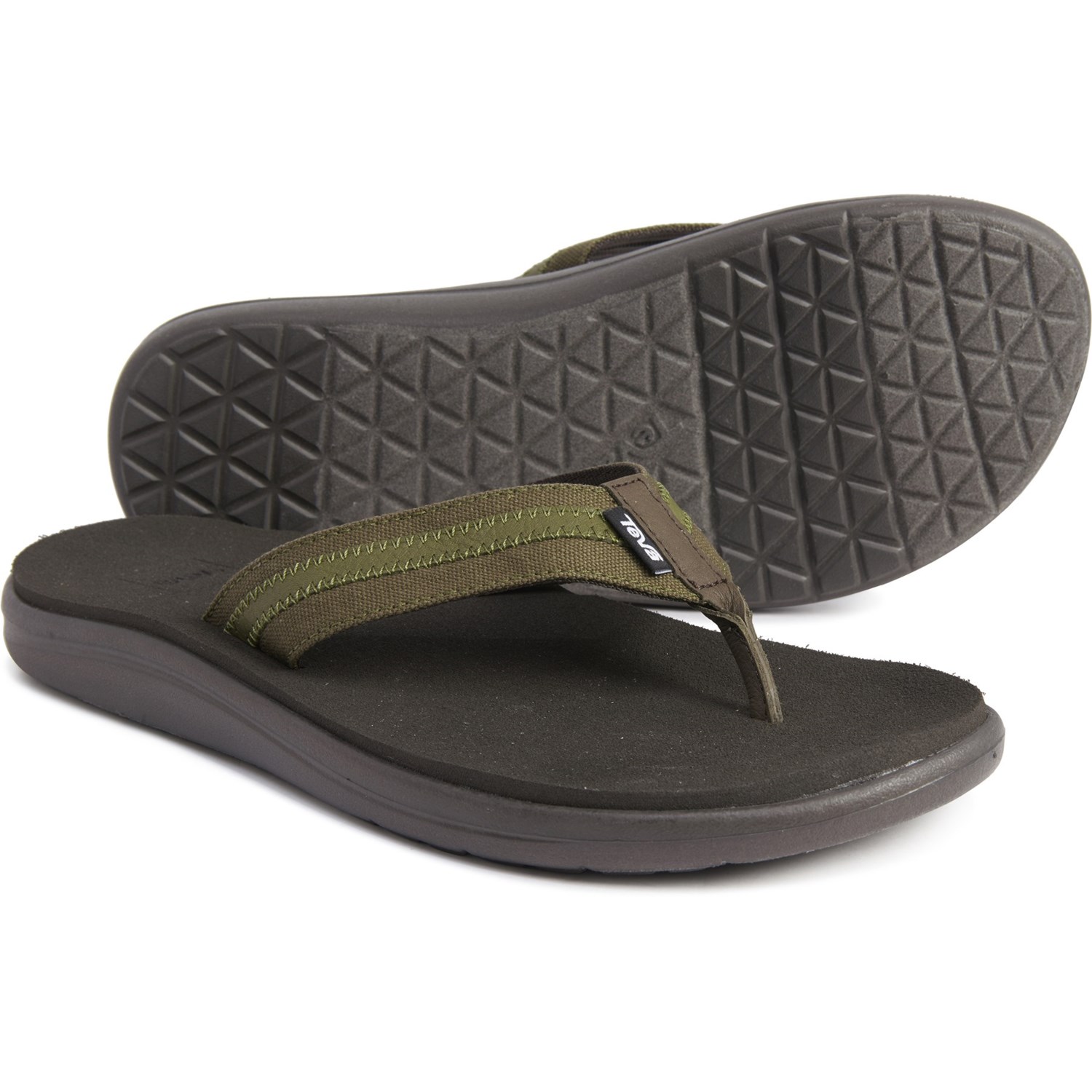 Teva Dark Olive Voya Canvas Flip-Flops (For Men) - Save 42%