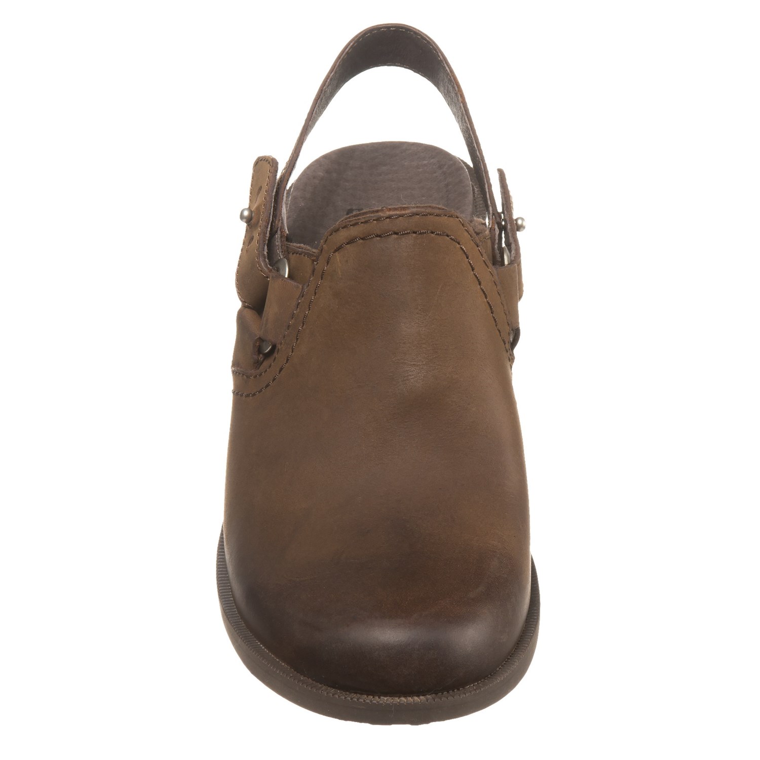 leather sling back clogs