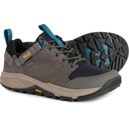 Teva Grandview Low Gore-Tex® Hiking Shoes - Waterproof, Leather (For Men) in Dark Gull Grey/Blue Coral