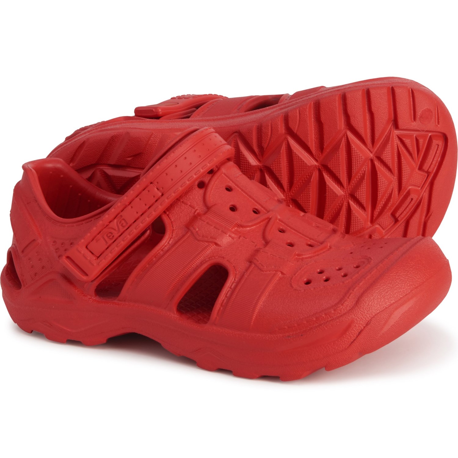 red teva sandals