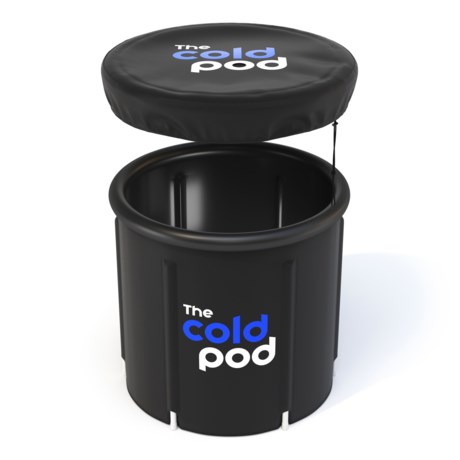 THE COLD POD Portable and Inflatable Ice Bath with Cover - 85 Gallons in Black