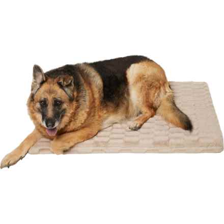 THE DOG LOUNGE Acro Memory Foam Dog Crate Mat - 41x27x2” in Doeskin