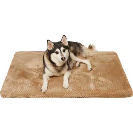 THE DOG LOUNGE Bubble Loom Memory-Foam Crate Mat - 41x27” in Tan