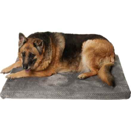 THE DOG LOUNGE Bubble Loom Memory Foam Dog Crate Mat - 41x27x2” in Gray