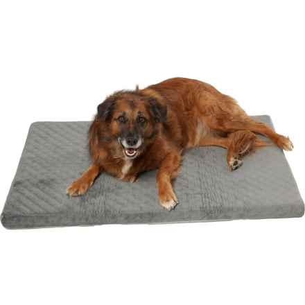 THE DOG LOUNGE Memory-Foam Crate Mat - 41x27x2” in Steel Grey