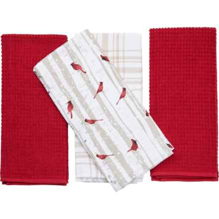The Farmhouse by Rachel Ashwell Birch Cardinals Kitchen Towels - 4-Pack, 18x28” in Multi