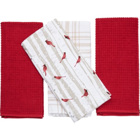 The Farmhouse by Rachel Ashwell Birch Cardinals Kitchen Towels - 4-Pack, 18x28” in Multi