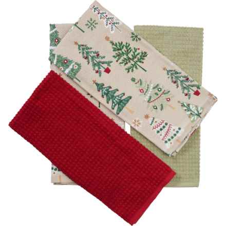 The Farmhouse by Rachel Ashwell Denmark Trees Kitchen Towel Set - 4-Pack, 18x28” in Multi