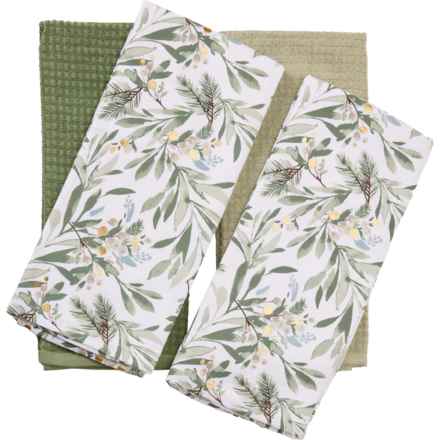 The Farmhouse by Rachel Ashwell Wingate Botanical Kitchen Towel Set - 4-Pack, 18x28” in Blue/Sage