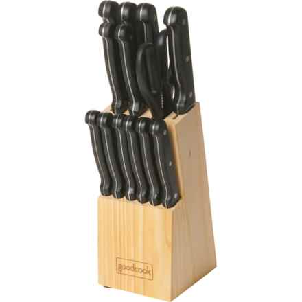 The Good Cook Cutlery Block Set - 14-Piece in Black