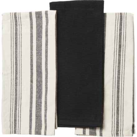 The Good Cook Enzyme-Washed Kitchen Towels - 3-Pack in Black