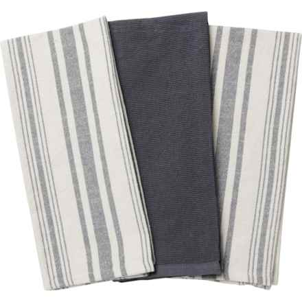 The Good Cook Enzyme-Washed Kitchen Towels - 3-Pack in Charcoal