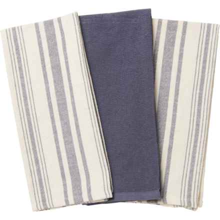 The Good Cook Enzyme-Washed Kitchen Towels - 3-Pack in Indigo