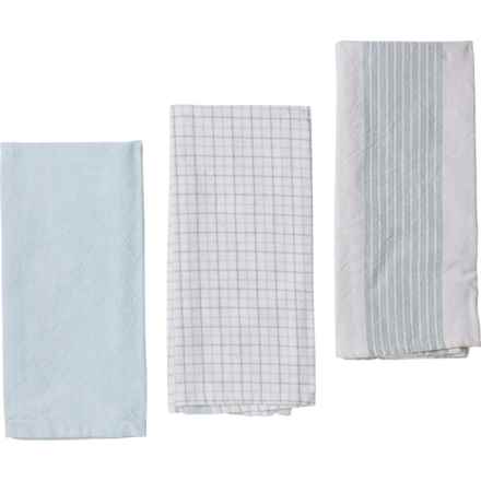 The Good Cook Woven Kitchen Towel Set - 3-Pack, 18x28” in Lt Blue