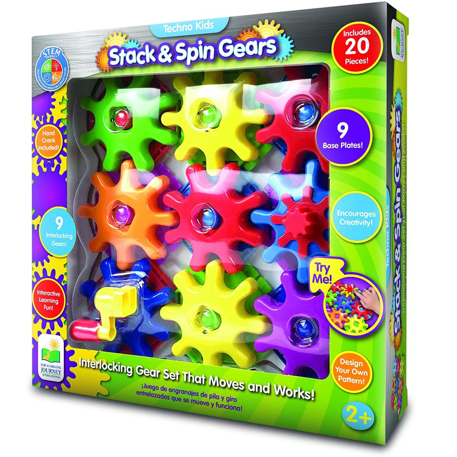techno kids stack and spin gears