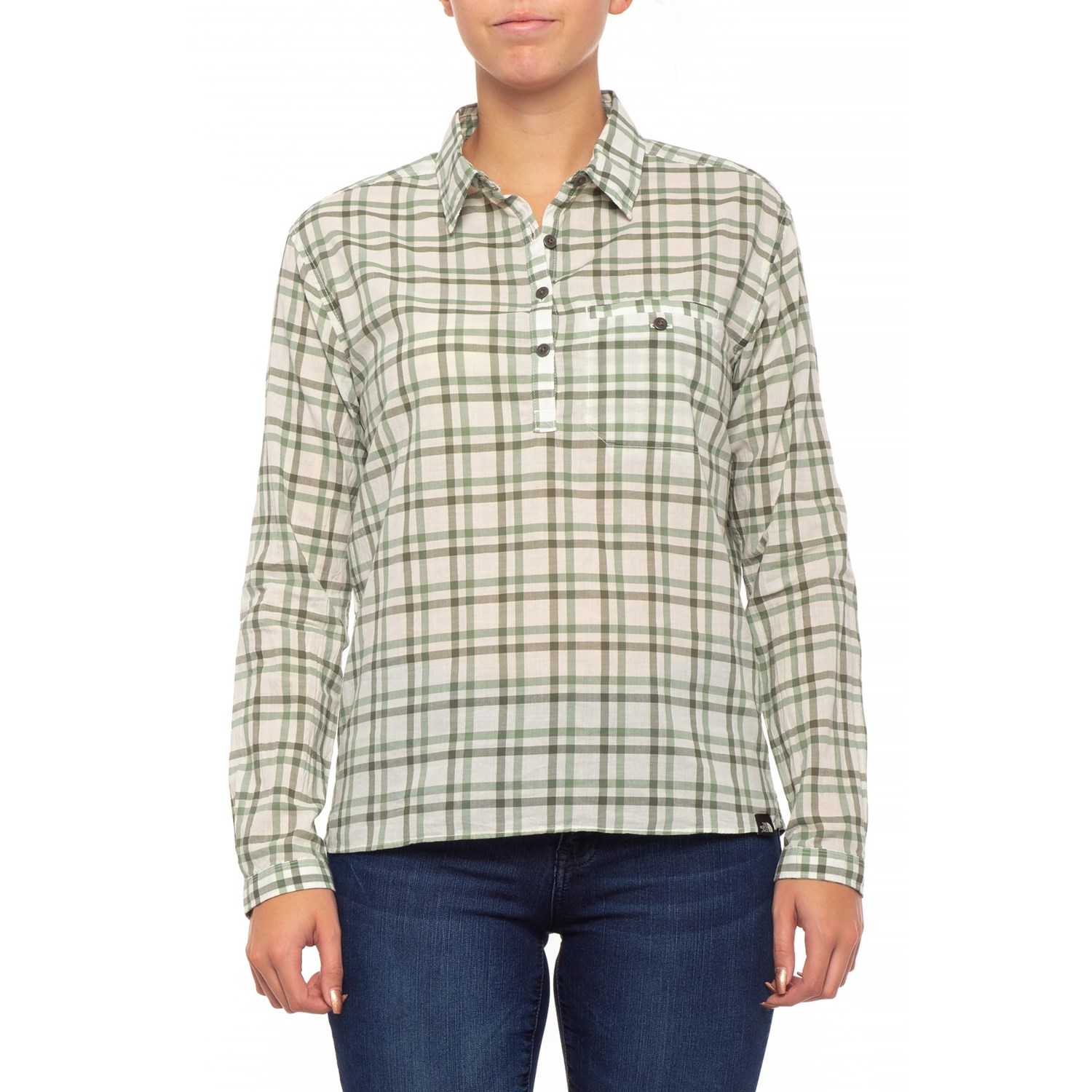 north face plaid pullover women's