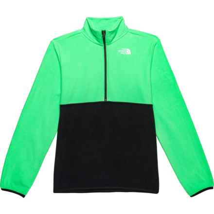 The North Face Big Boys Glacier Zip-Neck Shirt - Long Sleeve in Chlorophyll Green