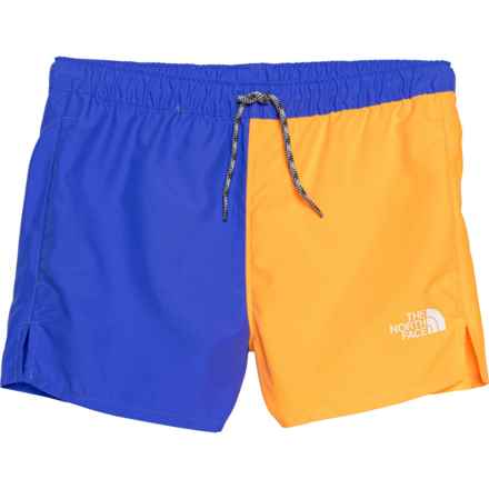 The North Face Big Girls Amphibious Class V Shorts in Solar Blue Wavy Brand P