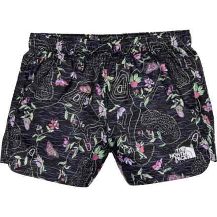 The North Face Big Girls Never Stop Running Shorts - Built-In Brief in Black Iwd Print