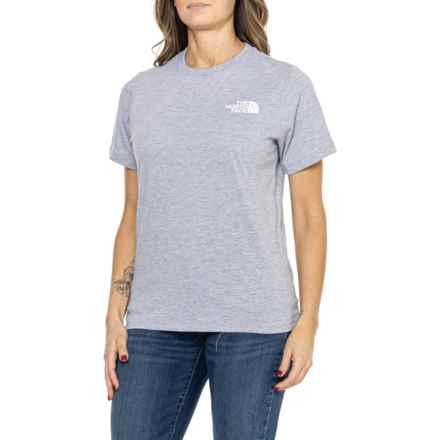 The North Face Box NSE T-Shirt - Short Sleeve in Red Box Tnflight Grey Heather/Tnfblack