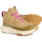The North Face Boys and Girls Fastpack II Mid Hiking Boots - Waterproof in Khaki Stone/Fuchsia Flash