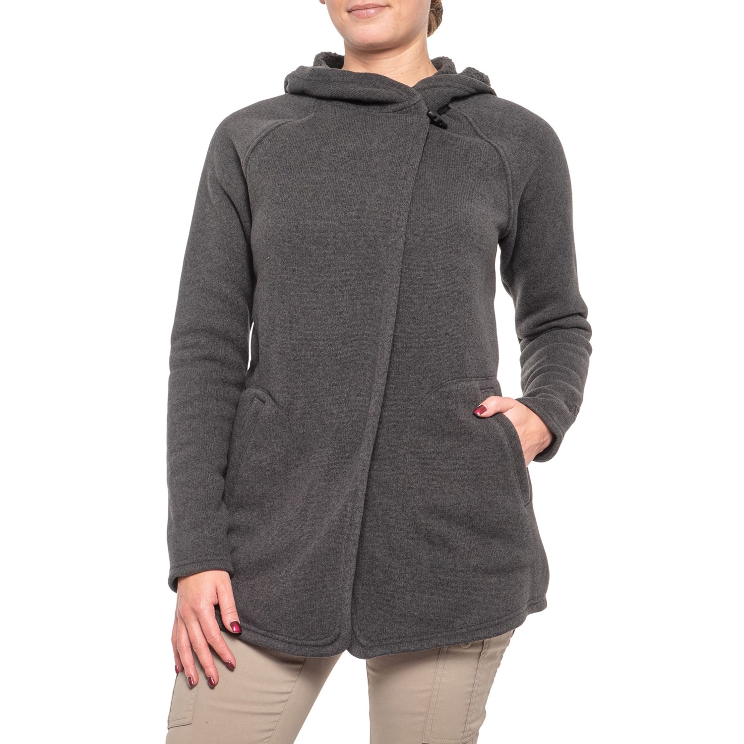 north face crescent fleece hooded wrap 
