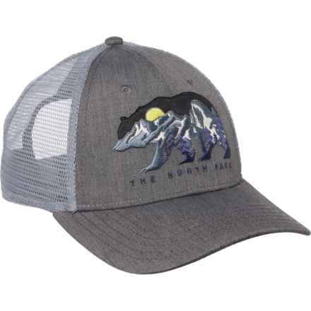 The North Face Embroidered Trucker Hat in Grey Heather/Acid Yellow