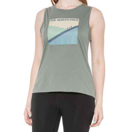 The North Face Foundation Graphic Tank Top in Agave Green-Misty Jade