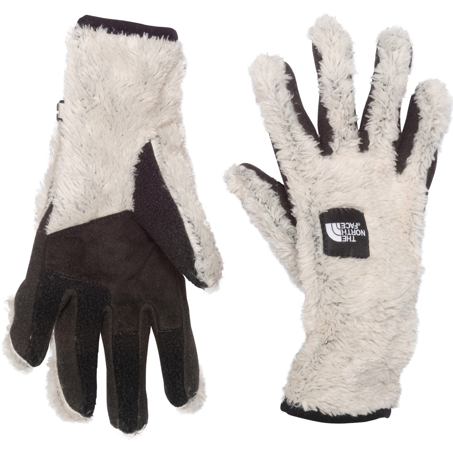 furry white gloves