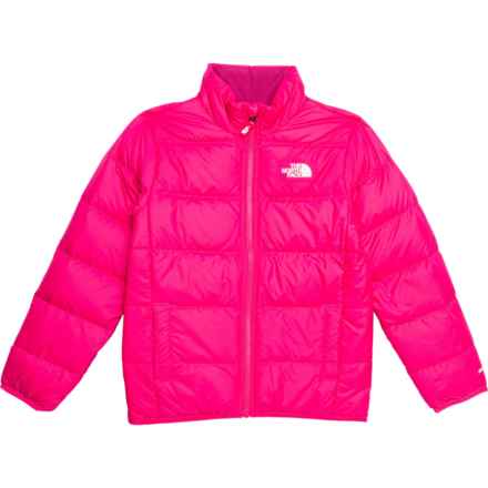 The North Face Girls Andes Jacket - Reversible, 550 Fill Power in Cabaret Pink